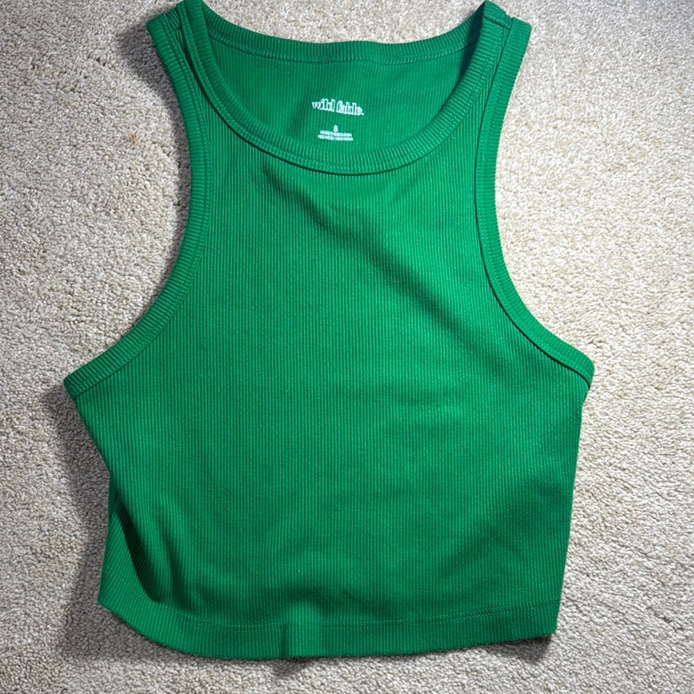 Wild Fable Green Ribbed Tank Top